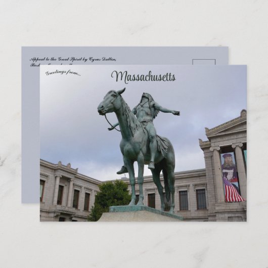 Boston Appell an die "Große Geist-Postkarte" Postkarte (Vorne/Hinten)