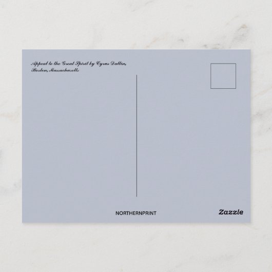 Boston Appell an die "Große Geist-Postkarte" Postkarte (Rückseite)