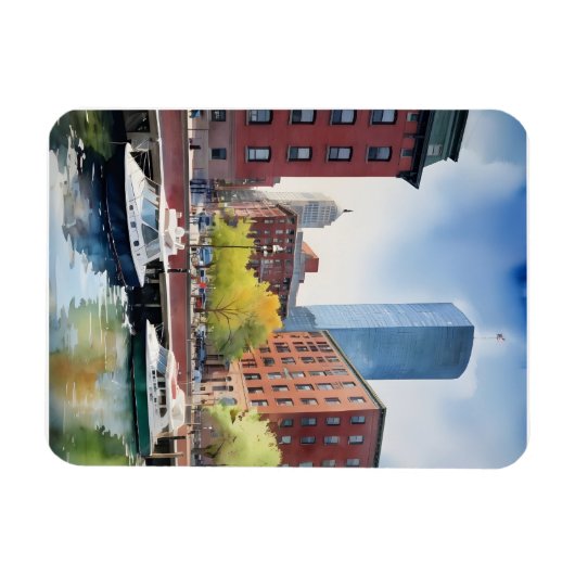 Boston Aquarell Magnet (Horizontal)