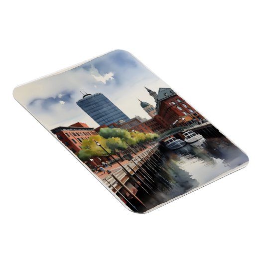 Boston Aquarell Magnet (Rechte Seite)