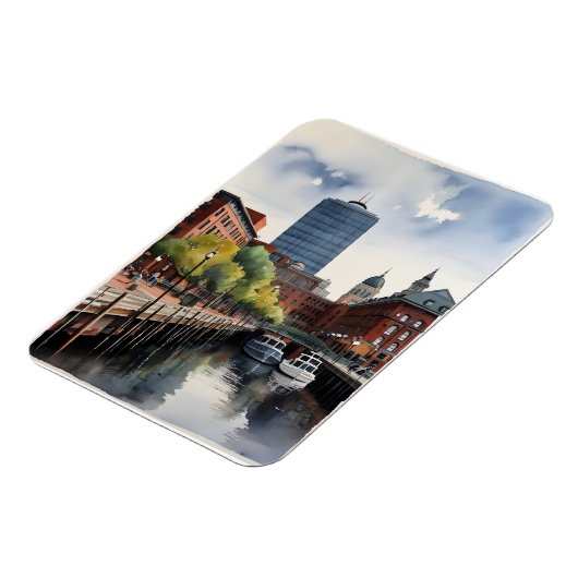 Boston Aquarell Magnet (Linke Seite)