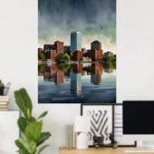 Boston Aquarell Poster (Heimbüro)