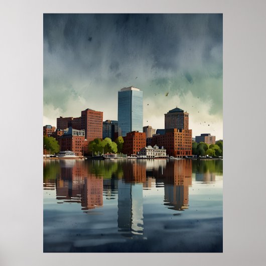 Boston Aquarell Poster (Vorne)