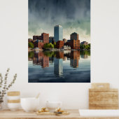 Boston Aquarell Poster (Küche)