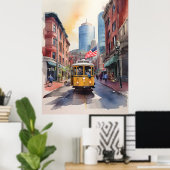Boston Aquarell Poster (Heimbüro)