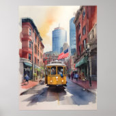 Boston Aquarell Poster (Vorne)