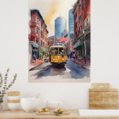 Boston Aquarell Poster (Küche)