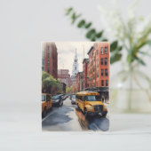 Boston Aquarell Postkarte (Stehend Vorderseite)