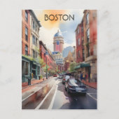 Boston Aquarell Postkarte (Vorderseite)