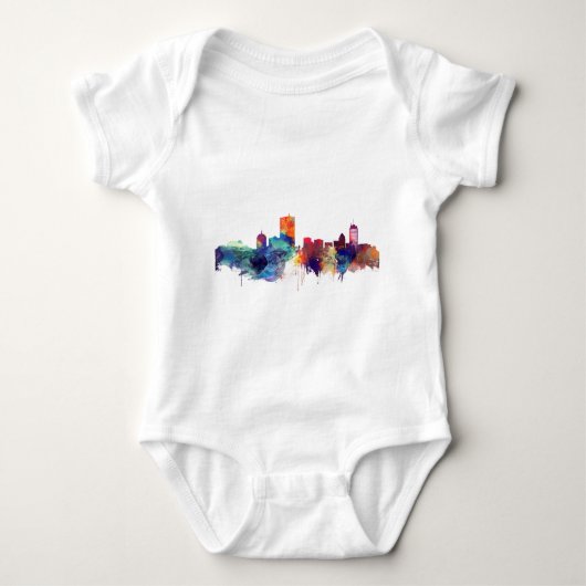 Boston-Aquarell-Skyline Baby Strampler (Vorderseite)