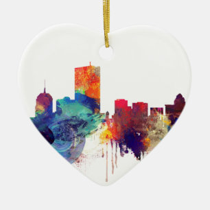 Boston-Aquarell-Skyline Keramikornament