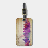 Boston, Aquarell-Stadt-Skyline MAs | Gepäckanhänger (Vorderseite vertikal)