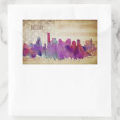 Boston, Aquarell-Stadt-Skyline MAs | Rechteckiger Aufkleber (Tasche)