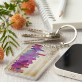 Boston, Aquarell-Stadt-Skyline MAs | Schlüsselanhänger (Vorderseite rechts)