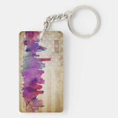 Boston, Aquarell-Stadt-Skyline MAs | Schlüsselanhänger (Rückseite)