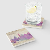 Boston, Aquarell-Stadt-Skyline MAs | Steinuntersetzer (Seitenansicht)