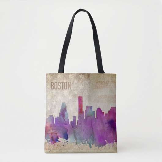 Boston, Aquarell-Stadt-Skyline MAs | Tasche (Vorderseite)