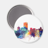 Boston Aquarellskyline Magnet (Vorderseite/Rückseite)