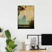 Boston Art Deco Design City Poster-Kunst Poster (Heimbüro)