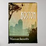 Boston Art Deco Design City Poster-Kunst Poster<br><div class="desc">Ein absolutes Retro-Reiseplakat für jeden in Liebe mit Boston Massachusetts</div>