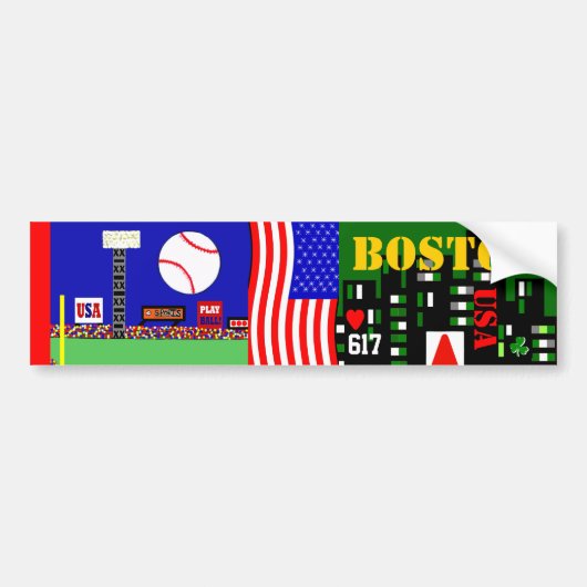 Boston-Autoaufkleber für Boston-Sport-Fan-Geschenk Autoaufkleber (Vorne)