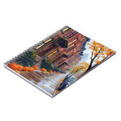 Boston Autumn Brownstones Pumpkin Watercolor Notizblock (Linke Seite)