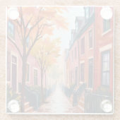 Boston Autumn Watercolor Beacon Hill Massachusetts Glasuntersetzer (Rückseite)