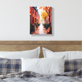 Boston Autumn Watercolor Beacon Hill Massachusetts Leinwanddruck (Insitu (Schlafzimmer))