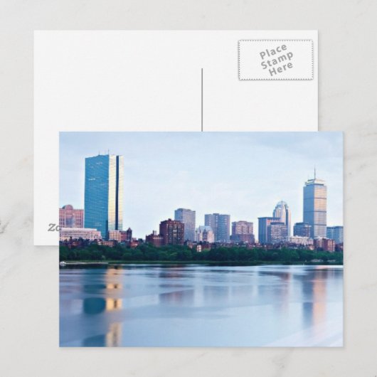 Boston Back Bay über den Charles River Postkarte (Vorne/Hinten)