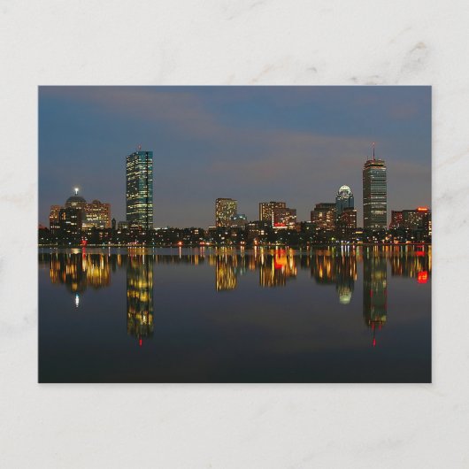 Boston Backbay in der Nacht Postkarte (Vorderseite)