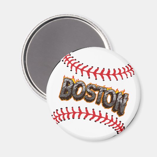 Boston Baseball Magnet (Vorderseite/Rückseite)