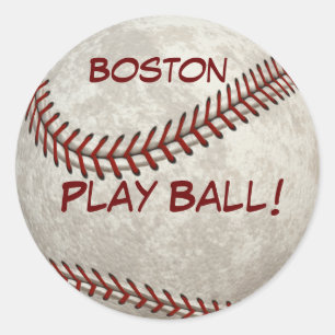 Boston Baseball "Play Ball"! Amerikanische Vergang Runder Aufkleber