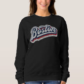 Boston Baseball Throwback u2013 Classic Retro Vint Sweatshirt (Vorderseite)