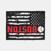 Boston Baseball USA-Flagge Fleecedecke (Vorderseite (Horizontal))
