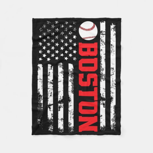 Boston Baseball USA-Flagge Fleecedecke (Vorderseite)