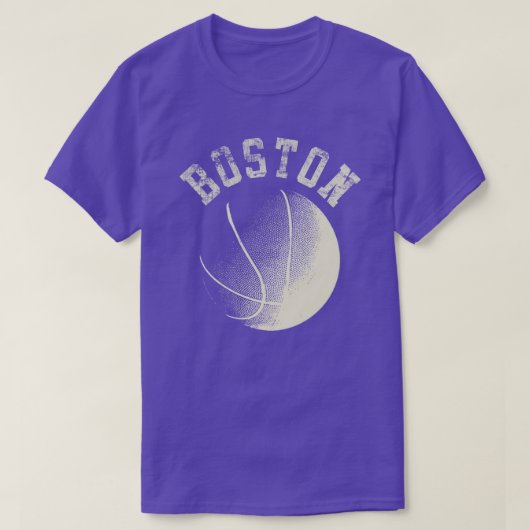 Boston Basketball Retro City Massachusetts Staat B T-Shirt (Design vorne)