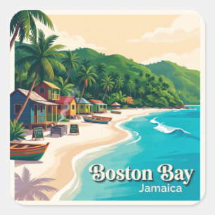 Boston Bay Port Antonio Jamaika Quadratischer Aufkleber