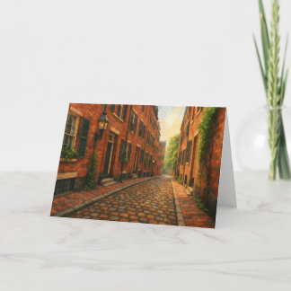 Boston Beacon Hill Watercolor Card Karte