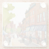 Boston Bike Ride | North End Watercolor MA Glasuntersetzer (Rückseite)