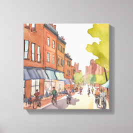 Boston Bike Ride | Wasser-Farbe im Nordende MA Leinwanddruck