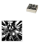 Boston Biker Terrier - Briefmarke der Holzkunst Gummistempel (Stempel)