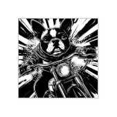 Boston Biker Terrier - Briefmarke der Holzkunst Gummistempel (Prägung)