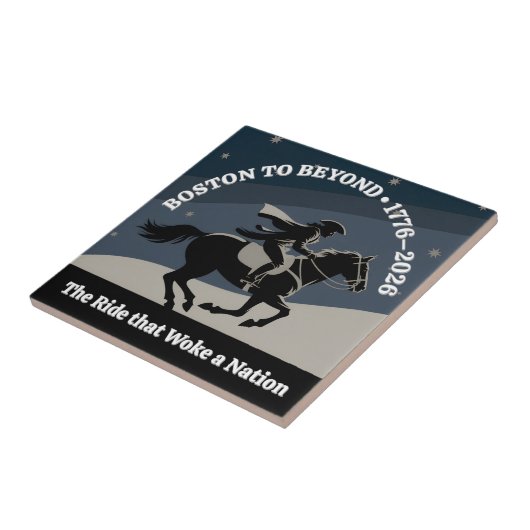 Boston bis Beyond 1776–2026 Midnight Rider Kunst Fliese (Seite)