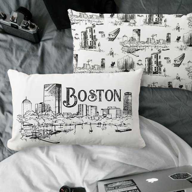 Boston Black and White Pillow Lendenkissen (Von Creator hochgeladen)