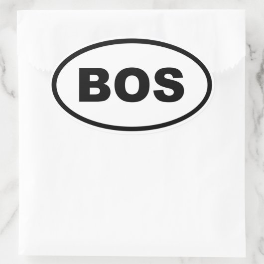 Boston BOS Ovaler Aufkleber (Tasche)