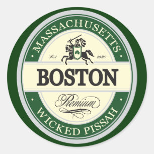 Boston - böses pissah runder aufkleber