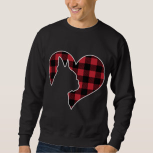 Boston Bostie Terrier Dog Christmas Buffalo Karier Sweatshirt