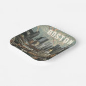 Boston, Boston Massachusetts City Skyline mit Kart Pappteller (Gewinkelt)