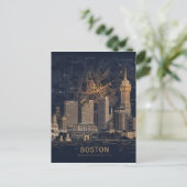 Boston, Boston Massachusetts City Skyline mit Kart Postkarte (Stehend Vorderseite)