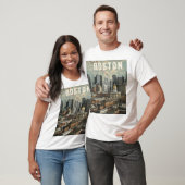Boston, Boston Massachusetts City Skyline mit Kart T-Shirt (Unisex)
